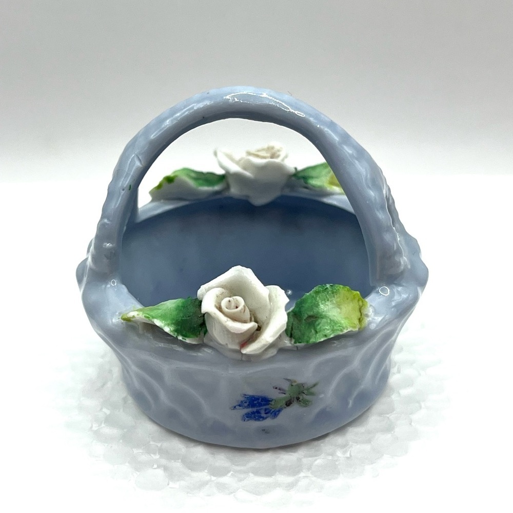 Elfinware Vintage Porcelain Baskets Vase Made In Germany Floral Mini 2” - 2.5” - Picture 6 of 14